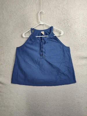 Faded Glory Women Top Extra Large Blue 100% Cotton Sleeveless Casual Cami Fit - Image 1 of 4
