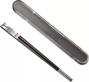 Bacchette Portatili con Custodia Design Pull Riutilizzabili Metallo Acciaio Inox - Foto 1 di 8