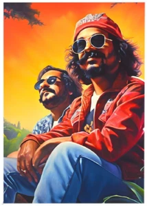 CHEECH & CHONG * ACEO Personalizado * Divertida Novedad * CELEBRIDAD * Tarjeta de Arte * ATC - Imagen 1 de 2