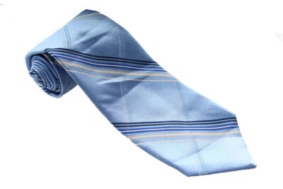 Geoffrey Beene Nuevo Mediano Azul Grande Cuadrícula Corbata OS - Imagen 1 de 2