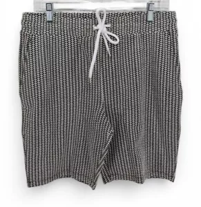ASOS DESIGN Herren Strickshorts Kordelzug schwarz weiß Muster 8 Schrittlänge Small - Bild 1 von 6