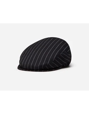 Boné plano de lã flanela listrado preto Dolce & Gabbana tamanho 58 / médio autêntico - Imagem 1 de 4