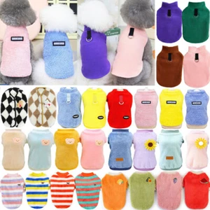 Cucciolo Pet Cane Gatto Caldo Pile Gilet Vestiti T Shirt Maglione Cappotto Invernale Abbigliamento// - Foto 1 di 47