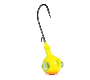 Kalin's Rattlin' Google Eye Jig 1/8 oz Chartreuse Orange 3 per pack of Jig Heads - Picture 1 of 1