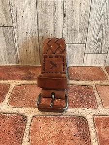 Cinturón trenzado de cuero tostado S/M American Eagle Outfitters para mujer Y2K BoHo - Imagen 1 de 6