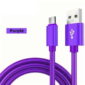 Purple Nylon USB Type C Cable Fast Charging Data Cord 3.3FT - Picture 1 of 1