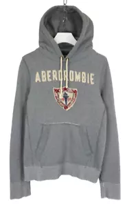Abercrombie & Fitch Muscle Kapuze Herren M Grau Logo Tasche Pullover - Bild 1 von 13