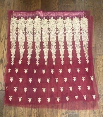 New Bridal Wedding Banarasi Silk Saree Sari Maroon Gold Thread Fabric MSRP $6799 - Image 1 of 4