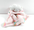 Blankets and Beyond Lovey Pink Rainbows White Cloud Plush Baby Security Blanket
