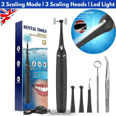 Electric Sonic Dental Scaler Tartar Plaque Calculus Remover Teeth Stains Cleaner