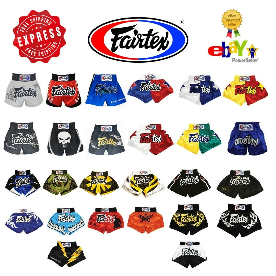 Fairtex Muay Thai Boxing Kick Boxing MMA Shorts S M L XL 3L Black White Red - Image 1 of 1