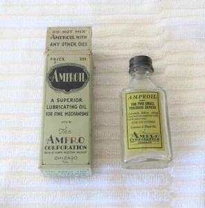 VINTAGE AMPROIL PROJECTOR CAMERA SEWING MACHINE OIL WITH ORIGINAL BOX + BONUS - Picture 1 of 11