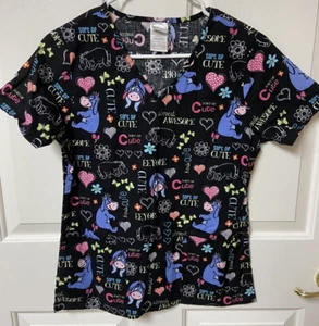 Disney Eeyore Cute XSmall Scrub Top Pockets - Picture 1 of 8