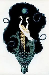 Erte The Precious Stones Series ZAFIRO Art Deco Moda Diseño Arte Impreso 1978 - Imagen 1 de 3