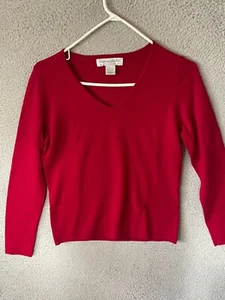 Mädchen Jugend Bloomingdales Sutton Studio Merinowolle rot Pullover Größe Large - Bild 1 von 6