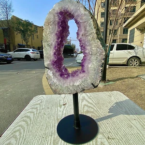 8.81LB natural Amethyst Cave cave crystal slice quartz crystal mineral specimen - Picture 1 of 15