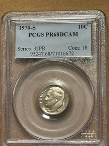 1970-S Roosevelt Dime PCGS PR68DCAM - Bild 1 von 2