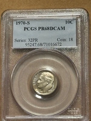 1970-S Roosevelt Dime PCGS PR68DCAM - Image 1 of 2