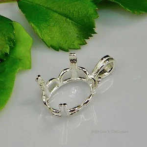 (10x8 - 20x15) OVAL REGALLE vorgekerbt Sterlingsilber Anhängerfassung - Bild 1 von 2