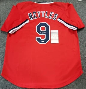CLEVELAND BASEBALL STYLE GRAIG NETTLES AUTOGRAPHED SIGNED CUSTOM JERSEY JSA COA - Picture 1 of 3