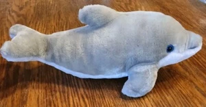 SeaWorld Dolphin Plush Stuffed Toy Dolphin W/ Blue Eyes 13" - Picture 1 of 18