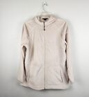 Lands’ End Womens XL 18-20 Cream Warm Long Sleeve Full Zip Fleece Hooded Jacket