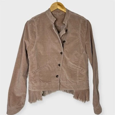 Blazer Free People Mujer Pequeño Terciopelo Blazer Rosa Crudo Volantes Dobladillo Chaqueta Foto 1 de 4