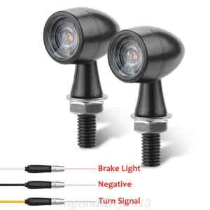 2x Motorrad LED Mini Lenkerenden E24 Geprüft Blinker Rot für Honda Suzuki Yamaha - Picture 1 of 10