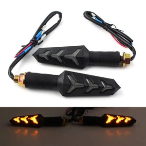 10mm Motorcycle Black LED Blinker Turn Signal Indicator Amber Lamp Universal - Picture 1 of 11