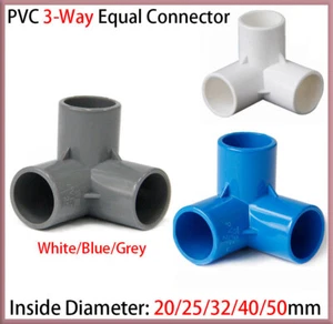 PVC 3-Way Equal Connector Socket Pressure Pipe Fittings 3 Color 20/25/32/40/50mm - Picture 1 of 23