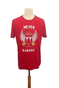 Karate Graphic T Shirt Mens Large Red Gildan Soft Style Novelty Comedy - Picture 1 of 10