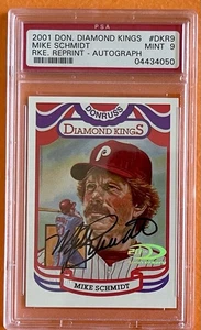 2001 Donruss Diamond Kings Reprints Autographs #DKR9 Mike Schmidt/84 - PSA 9 - Picture 1 of 2