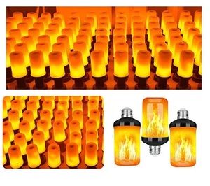 4X E27 LED Licht Fackel Feuer Lampe Flammen Effekt Glühbirne Flacker Birne Deko - Picture 1 of 27