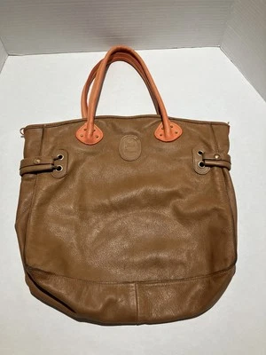 Jack Rogers brown orange tote bag double handles open top practical casual - Image 1 of 4
