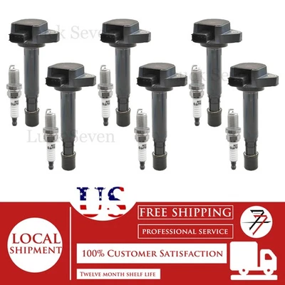 Bobina de encendido y bujía 6 piezas para Honda Accord 2000-2007 3,0 L V6 Foto 1 de 4