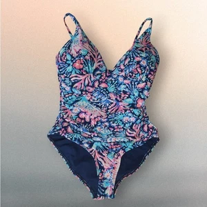 Stella Parker M Medium Women's 1 One Piece Swimsuit Bathing Suit Floral Bright - Picture 1 of 7