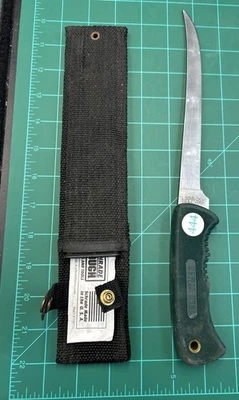 Cuchillo de filete Schrade + Hecho en EE. UU. 147OT Old Timer Pro Fisherman mango verde Foto 1 de 4