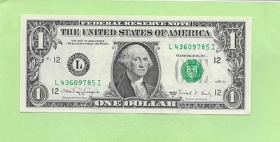 1988A ..UNCIRC  $1  L 4360 9785 I .... 1988A $1  L-I     NICE NOTE    FRN - Image 1 of 2