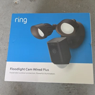 New Ring Floodlight Cam Wired Plus Outdoor Camera Black  - Image 1 of 4