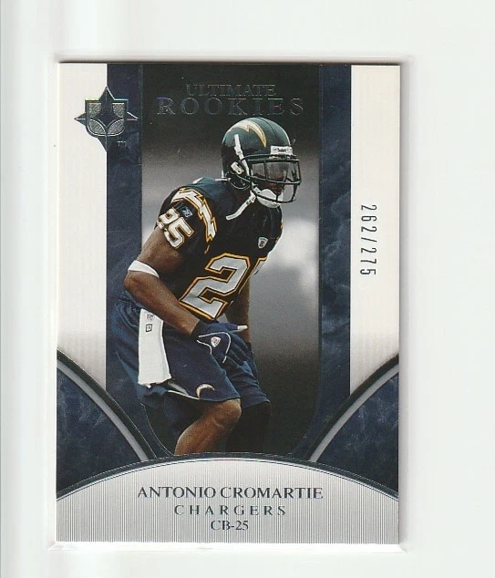 2006 Ultimate Collection #267 Antonio Cromartie RC Rookie Chargers /275  - Image 1 of 2