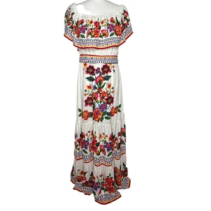 Baltic Born Alejandra Maxi Dress Womens Sz XL Ivory Multi Floral Boho Festival - Picture 1 of 11