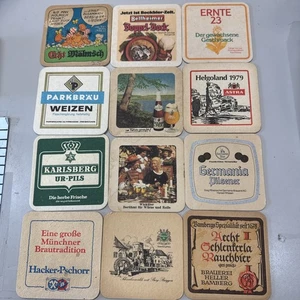 12 alfombrillas posavasos de cerveza alemanas vintage posavasos de papel cuadradas - Imagen 1 de 4