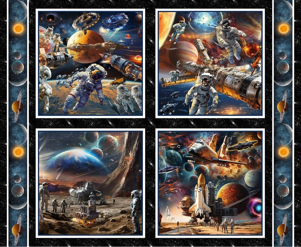 Tecido para painel de travesseiros de algodão Space Cadet - Imagem 1 de 1