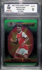 Bukayo Saka Arsenal Fc Refractor SP 22/23 Topps Finest Flashback MGC 9 no PSA - Bild 1 von 3