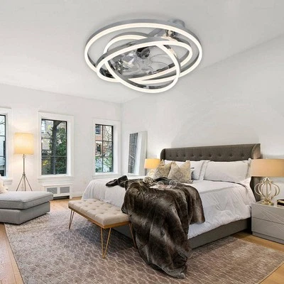 Oaks Aura Becca 24 pulgadas Hágalo usted mismo Ventilador de Techo Inteligente LED Interior Cromo Foto 1 de 4