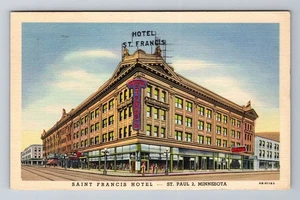 St Paul MN-Minnesota, Saint Francis Hotel, Werbung, antike Vintage Postkarte - Bild 1 von 2