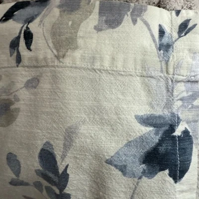 DKNY rod pocket curtains 2 panels blue gray white 100% cotton 48” wide 76” long - Image 1 of 4