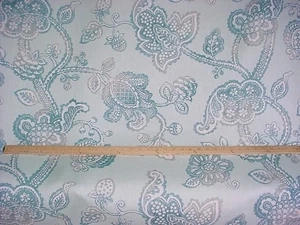 2-3/8Y Kravet Nahuel Aqua Sky Blue Jacobean Floral Linen Upholstery Fabric - Picture 1 of 4
