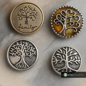 Family Tree Snap Jewelry Ginger Charm Vintage Roots 18MM Interchangeable Button - Bild 1 von 6