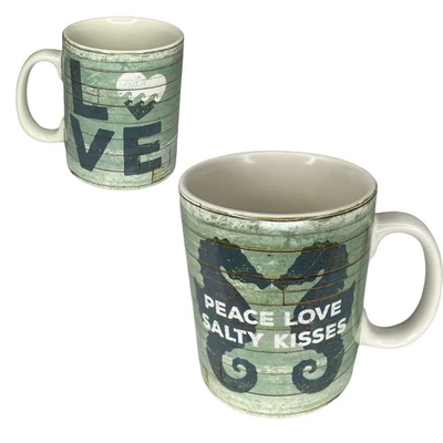 Primitives by Kathy Seahorse Mug Peace Love Salty Kisses Beach Coffee Cup 16oz - Image 1 of 4